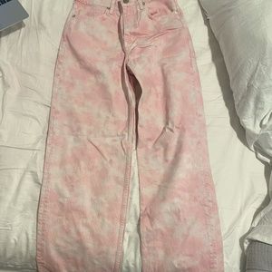 pink tie dye jeans